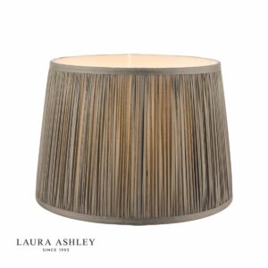 laura ashley hemsley pleated silk empire drum shade grey 30cm/12 inch - Stillorgan Decor