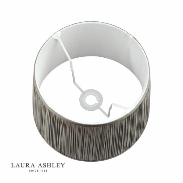 laura ashley hemsley pleated silk empire drum shade grey 20cm/8 inch - Stillorgan Decor