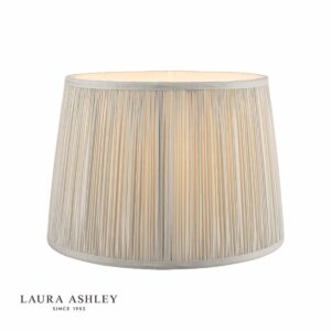laura ashley hemsley pleated silk empire drum shade silver 25cm/10 inch - Stillorgan Decor