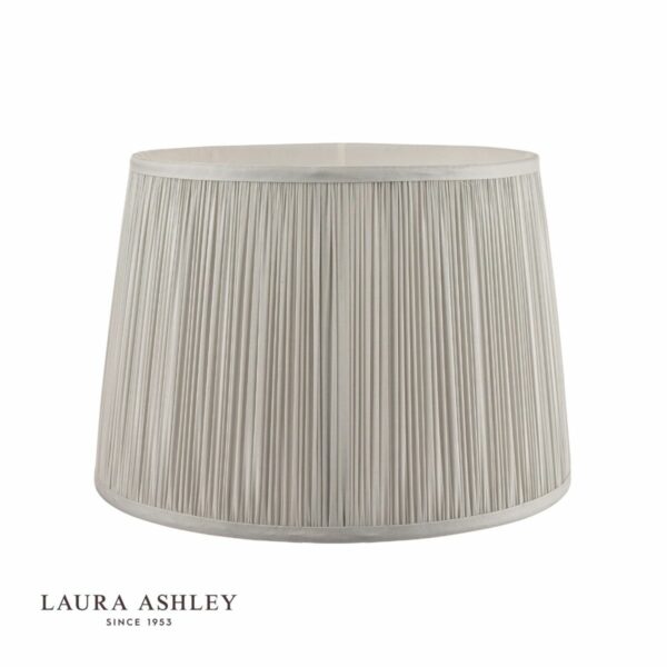 laura ashley hemsley pleated silk empire drum shade silver 25cm/10 inch - Stillorgan Decor
