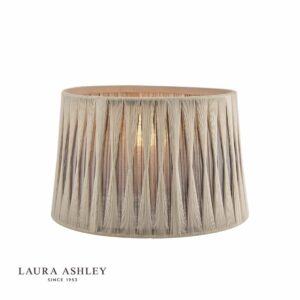laura ashley gathered pleat cotton shade charcoal 35cm/14 inch - Stillorgan Decor