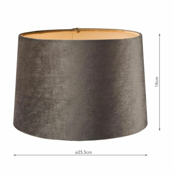 laura ashley velvet empire drum shade grey 25cm/10 inch - Stillorgan Decor