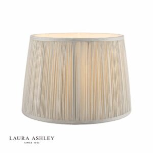 laura ashley hemsley pleated silk empire drum shade silver 35cm/14 inch - Stillorgan Decor
