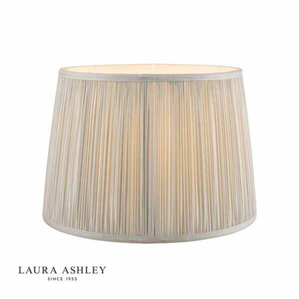 laura ashley hemsley pleated silk empire drum shade silver 35cm/14 inch - Stillorgan Decor