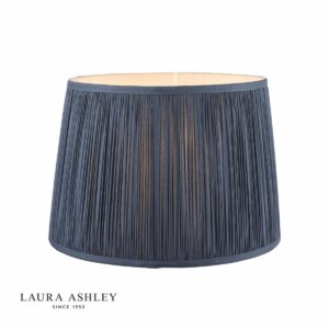 laura ashley hemsley pleated silk empire drum shade blue 35cm/14 inch - Stillorgan Decor