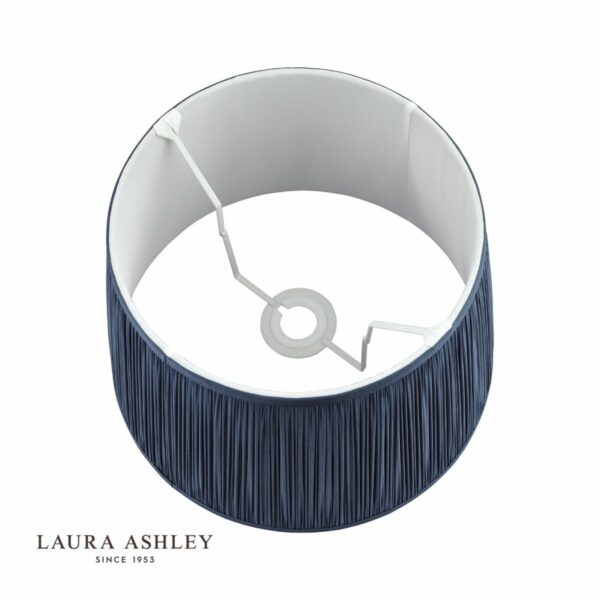 laura ashley hemsley pleated silk empire drum shade blue 35cm/14 inch - Stillorgan Decor