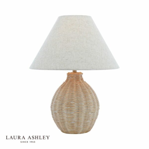 laura ashley fernhill table lamp matt cream with shade - Stillorgan Decor