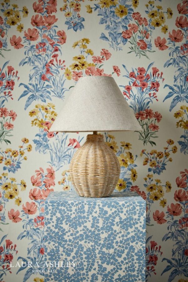 laura ashley fernhill table lamp matt cream with shade - Stillorgan Decor