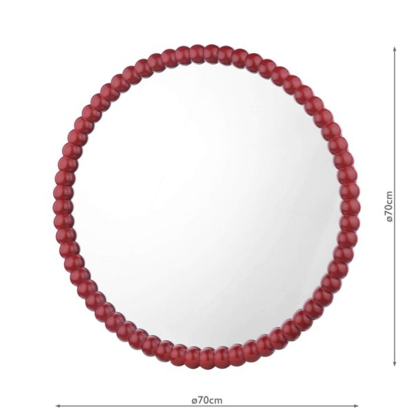bobbin round mirror 70cm red - Stillorgan Decor
