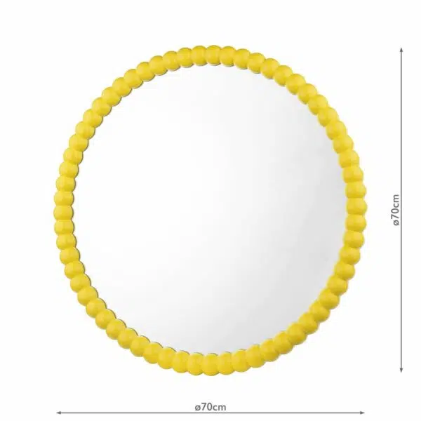 round bobbin mirror yellow 70cm - Stillorgan Decor