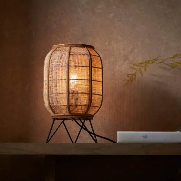 natural linen table lamp - Stillorgan Decor