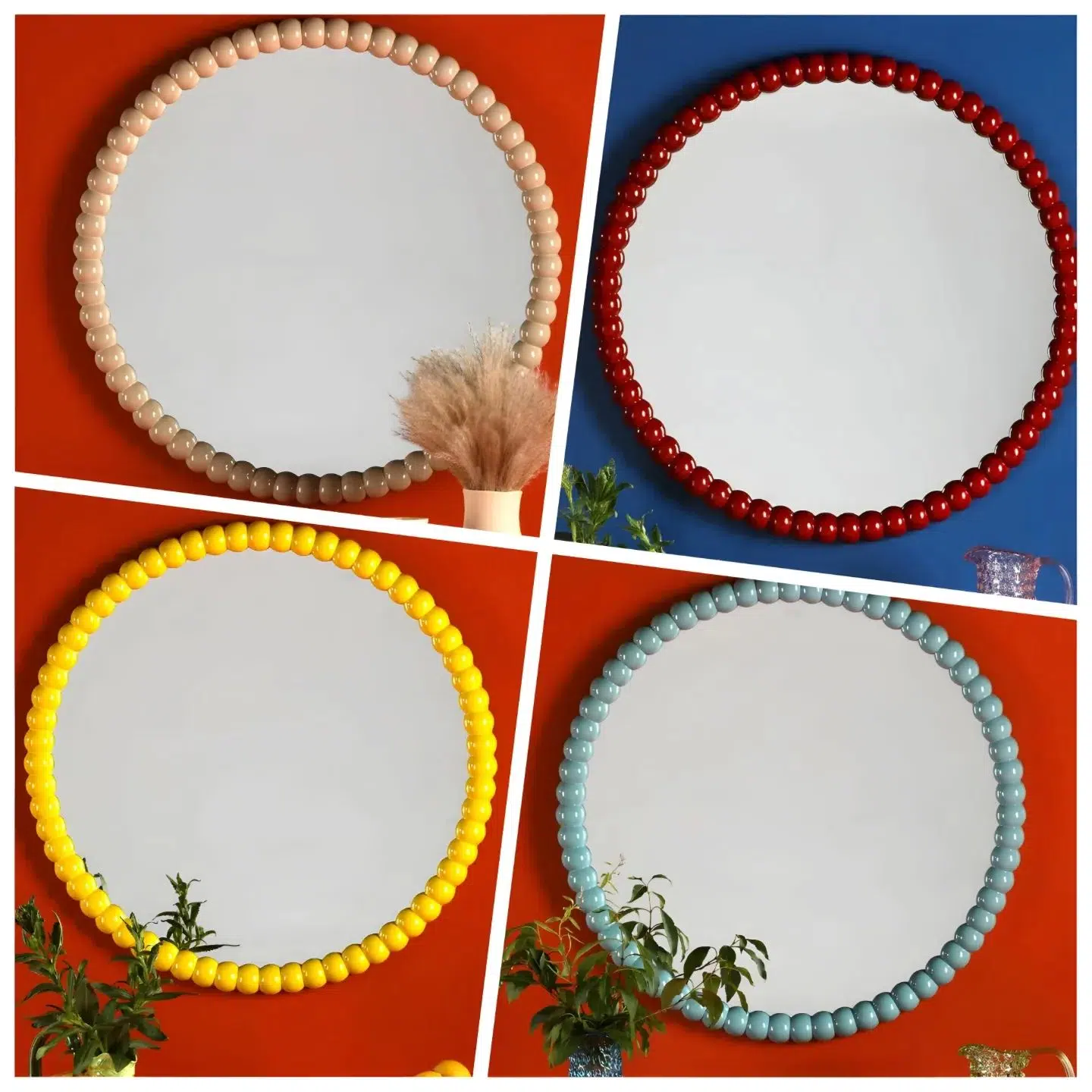 The bobbin round mirror offers a contemporary twist on a traditional design. The bobbin mirror features a wooden bobbin on top of the mirror, which adds a fun and quirky touch. The natural wood finish complements any decor, from modern to traditional. Available in gloss beige, yellow, red, blue or green at stillorgandecor.ie for delivery nationwide. 🪞

Search 'bobbin mirror' at stillorgandecor.ie for more details.