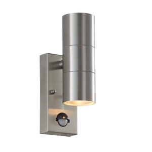modern upward downward steel outdoor pir wall light - Stillorgan Decor