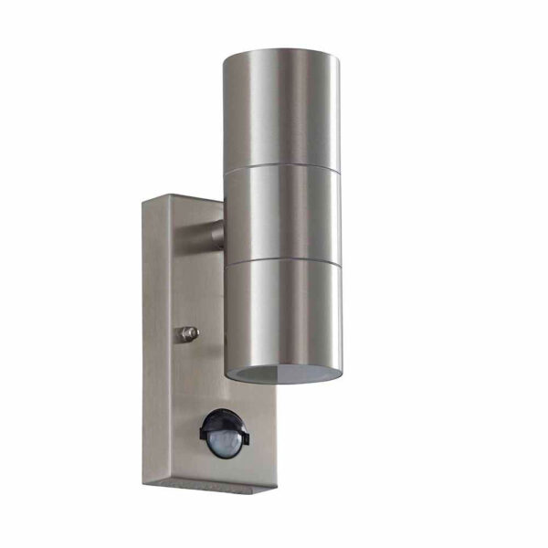 modern upward downward steel outdoor pir wall light - Stillorgan Decor