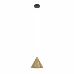 modern conical gold shade single light pendant - Stillorgan Decor