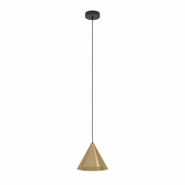 modern conical gold shade single light pendant - Stillorgan Decor