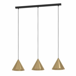 modern conical gold shade 3 light pendant - Stillorgan Decor