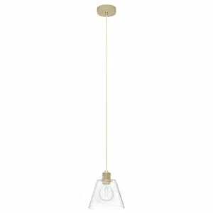 modern gold conical glass single light pendant - Stillorgan Decor
