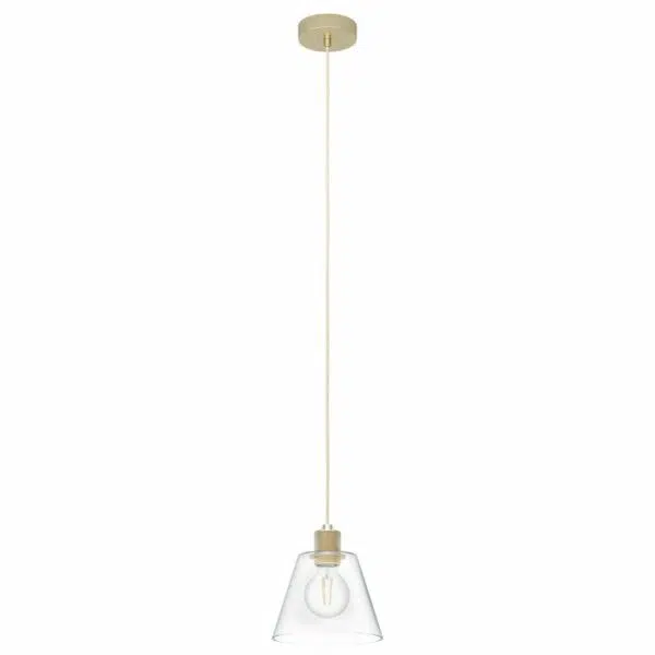 modern gold conical glass single light pendant - Stillorgan Decor