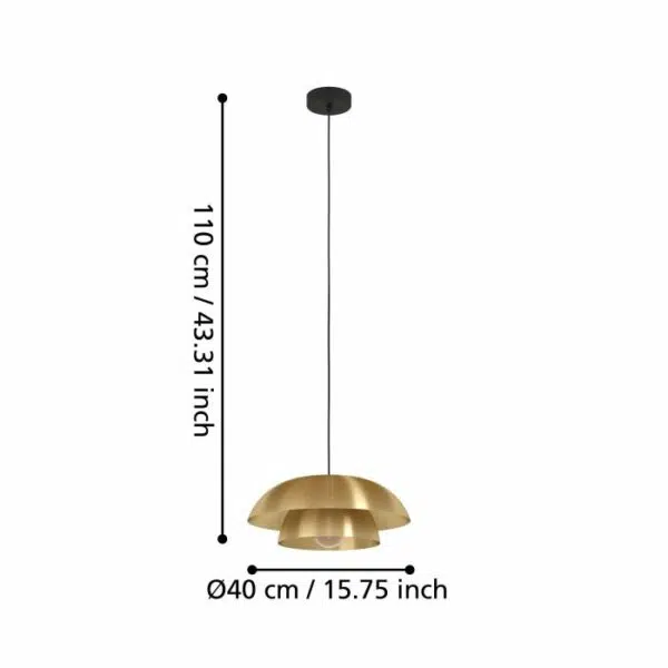 stylish brass and gold dual dome pendant - Stillorgan Decor