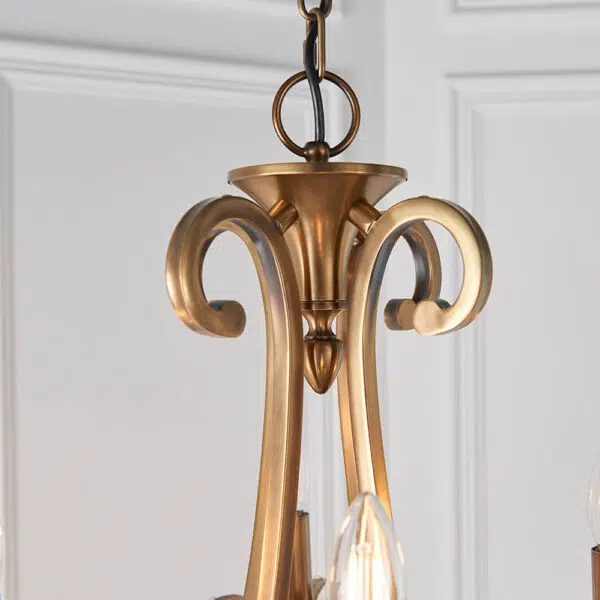 luxurious 12 light antique brass and crystal chandelier with beige shades - Stillorgan Decor