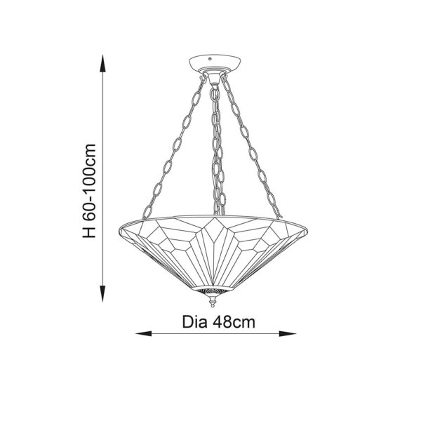 tiffany astoria large inverted 3lt pendant - Stillorgan Decor