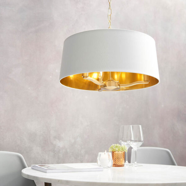 sophisticated boutique hotel style pendant satin gold - Stillorgan Decor