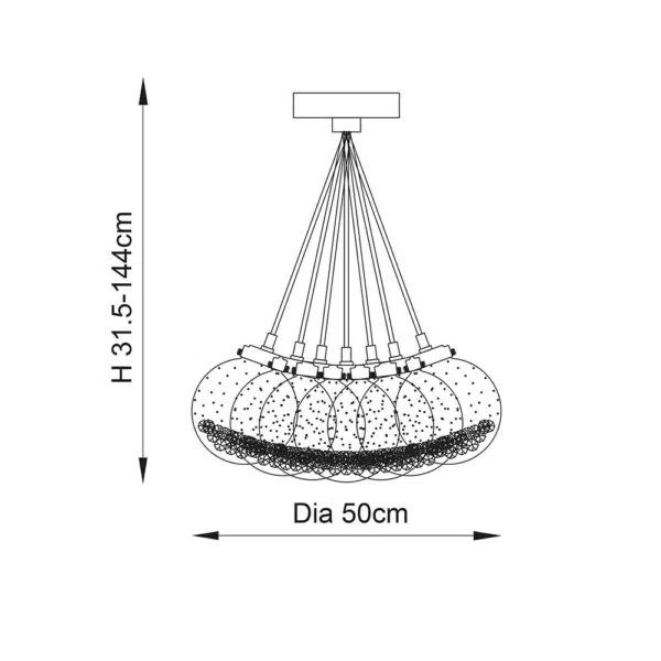 striking 7 light globe cluster pendant - Stillorgan Decor