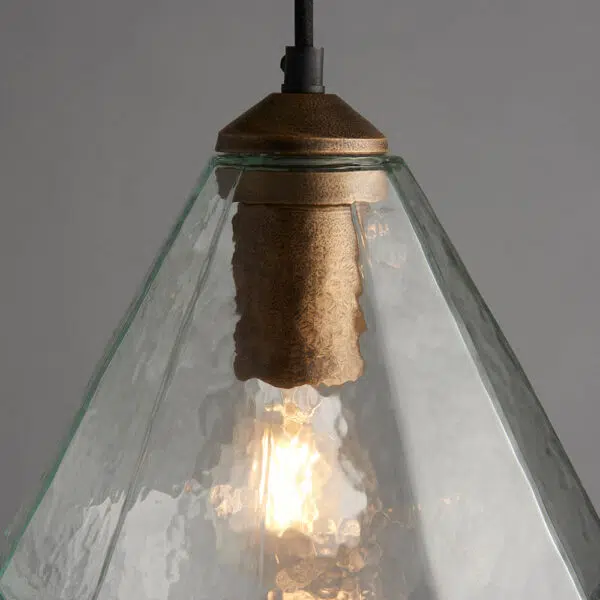 elegant antique gold glass shade pendant light - Stillorgan Decor