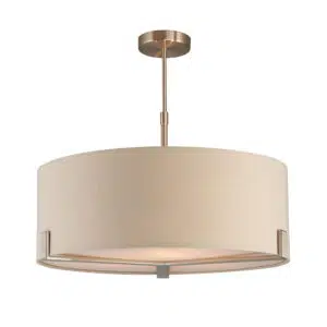 sophisticated ceiling light satin nickel with pale grey shade - Stillorgan Decor