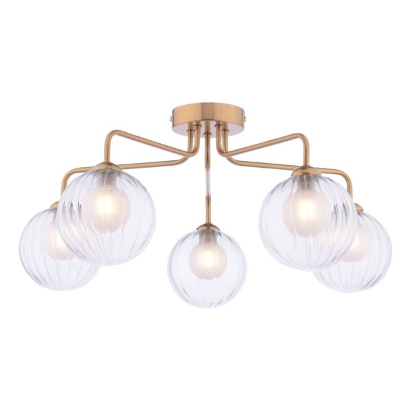 modern duplex glass shade 5 light semi flush antique bronze - Stillorgan Decor