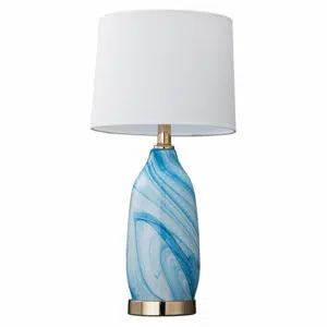 modern cloudy white and blue ceramic table lamp - Stillorgan Decor