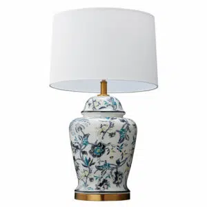 floral pattern ceramic table lamp - Stillorgan Decor