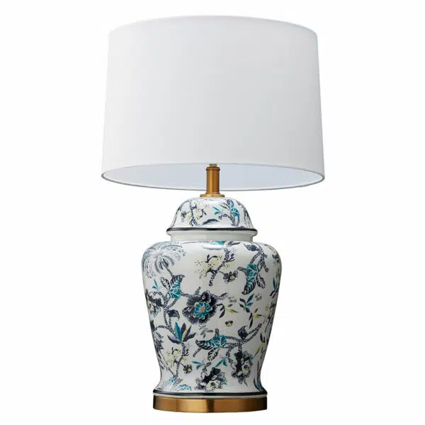 floral pattern ceramic table lamp - Stillorgan Decor