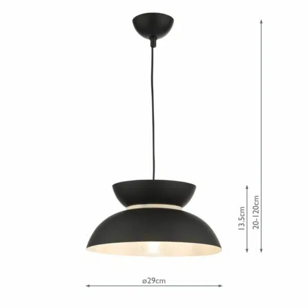 contemporary inverted domes black pendant light - Stillorgan Decor