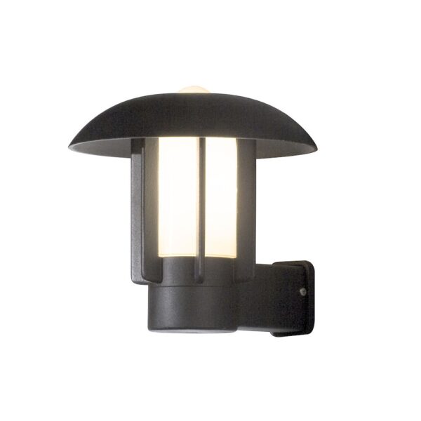 modern upward outdoor wall light opal glass black - Stillorgan Decor