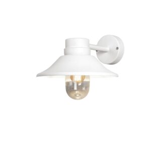 modern domed exterior wall light with glass shade white - Stillorgan Decor