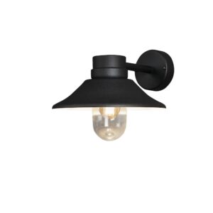 modern domed exterior wall light with glass shade black - Stillorgan Decor