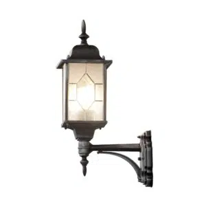 classical upward lantern outdoor wall light black/silver - Stillorgan Decor