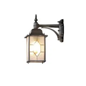 classical downward lantern outdoor wall light black/silver - Stillorgan Decor