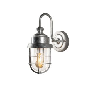 modern downward dipped galvanized outdoor wall light - Stillorgan Decor