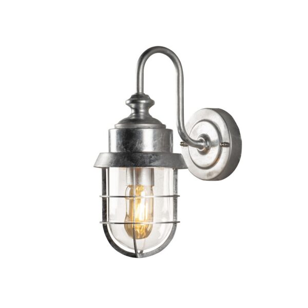 modern downward dipped galvanized outdoor wall light - Stillorgan Decor