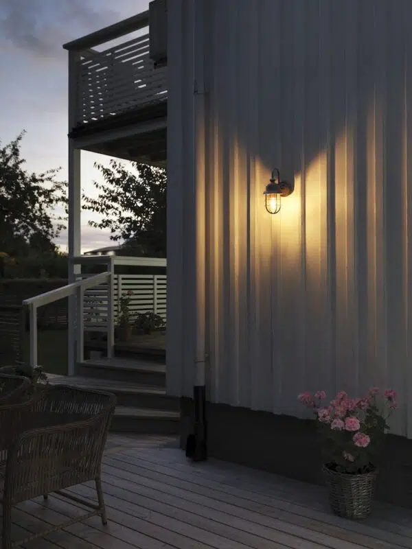 modern downward rust outdoor wall light - Stillorgan Decor