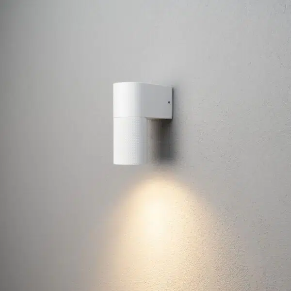 modern downward textured cylinder wall light white - Stillorgan Decor