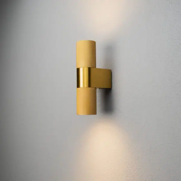 modern up and down textured wall light gold - Stillorgan Decor