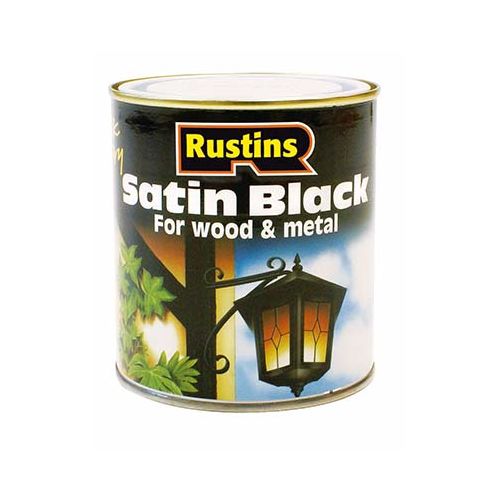 Rustins Quick Dry Satin Black Wood & Metal Paint - Stillorgan Decor
