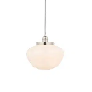 Timeless Ceiling Pendant Bright Nickel With Opal Glass - Stillorgan Decor