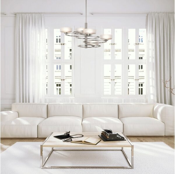 5 Light Chandelier In A Pewter Finish - Stillorgan Decor
