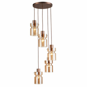 modern jar style amber glass pendant copper (Copy) - Stillorgan Decor