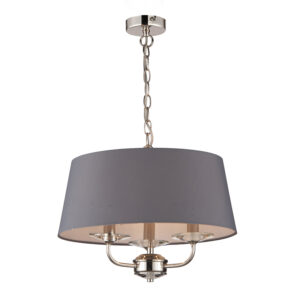 modern stylo 3 light pendant antique brass with cream shade (Copy) - Stillorgan Decor
